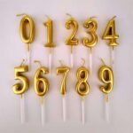 Golden Number Cake Candle
