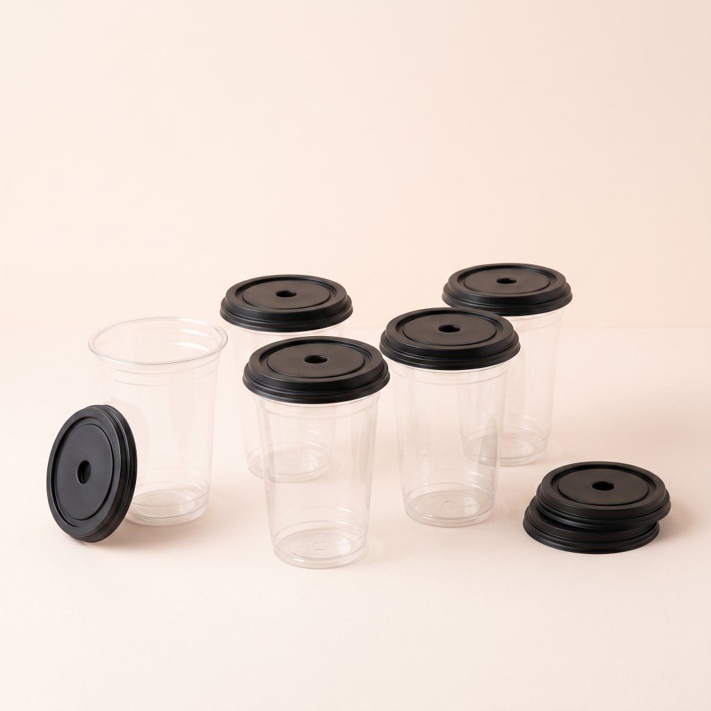 pet glass black lid PET Glass Black Lid - Image 1