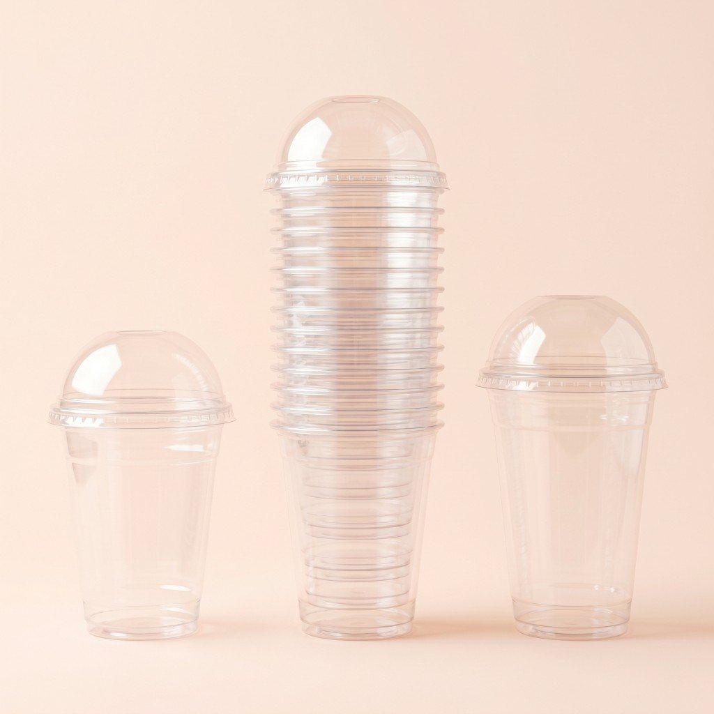 pet glass with round lid PET Glass With Round Lid - Image 1
